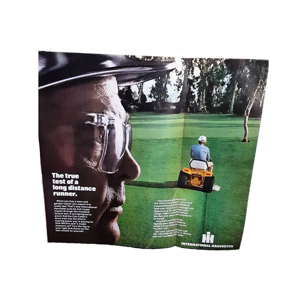 1974 Cub Cadet Lawn and Garden Tractor Original Print ad 70s